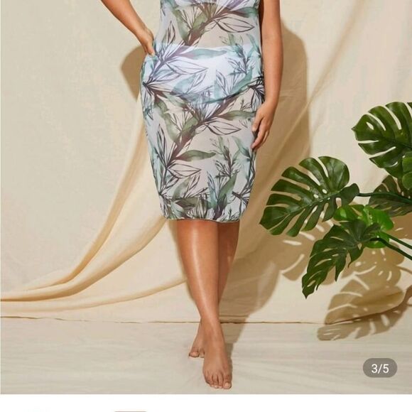 Floral Sleeveless  Mesh Dress OX Plus Size - Picture 4 of 5